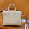 爱马仕 Birkin Touch 30cm 奶昔白 金扣 鳄鱼皮拼德国togo牛皮 全手工缝制
