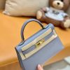 爱马仕 Mini kelly 迷你凯莉 新增现货 冰川蓝 掌纹小牛皮 臻品级别 金扣 19cm