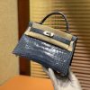 爱马仕 Mini Kelly 牛仔蓝 一级美洲鳄鱼皮 全手工缝制 臻品级别 银扣 19cm 2代