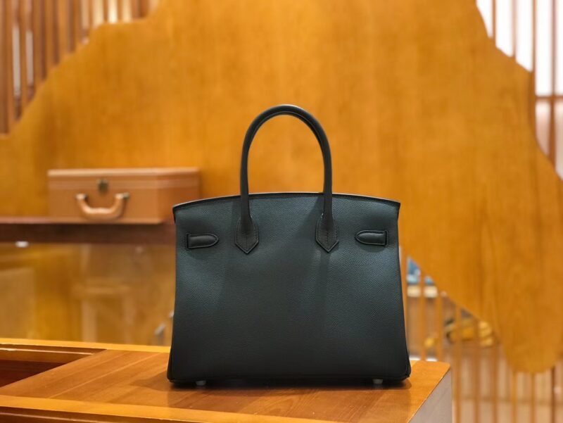 爱马仕 Birkin 30cm 经典黑 Epsom掌纹小牛皮 银扣 原版蜜蜡线 顶级手工缝制 - Image 3