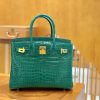 5d73e803fbca1b4.jpg 爱马仕 Birkin 30 翡翠绿 金扣 湾鳄 一级皮