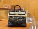 爱马仕 Birkin 铂金包 经典黑 一级皮 尼罗鳄鱼皮 臻品级别 金扣 25cm