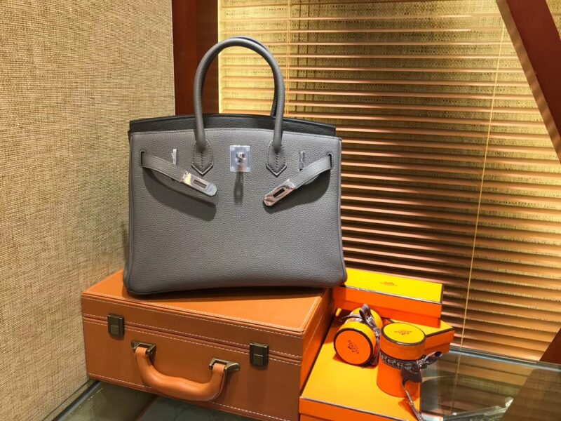 爱马仕 Birkin 30cm ( 铂金包) Togo小牛皮 锡器灰 原版蜜蜡线 全手工缝制