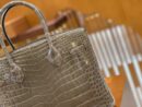 爱马仕 Birkin 铂金包 斑鸠灰 一级皮 尼罗鳄鱼皮 臻品级别 银扣 30cm