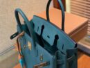 爱马仕 Birkin铂金包 孔雀绿 德国进口小牛皮 顶级品质全手工缝制 金扣 30cm