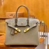 爱马仕 Birkin 铂金包 斑鸠灰 鳄鱼皮拼德国togo牛皮 全手工缝制 金扣 30cm