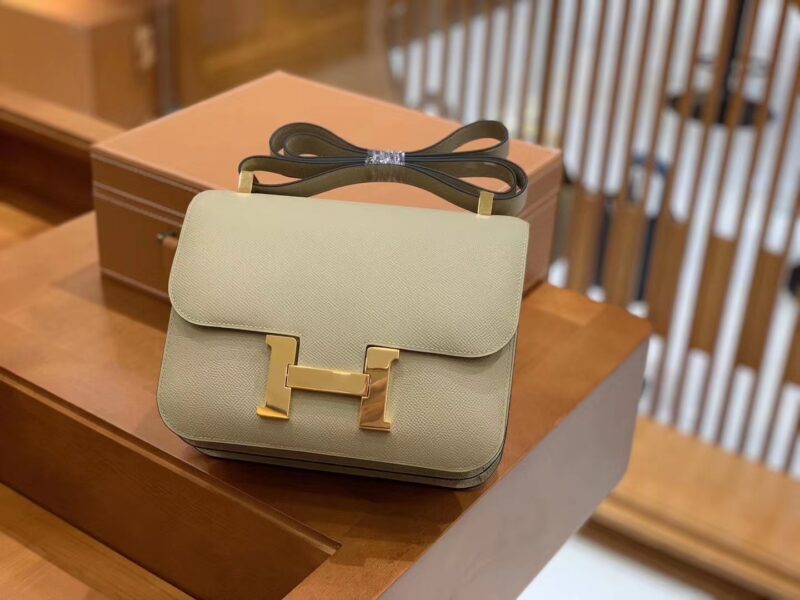 爱马仕 Constance 23cm 斑鸠灰 Epsom 掌纹小牛皮 金扣 原版蜜蜡线 顶级手工缝制 - Image 5