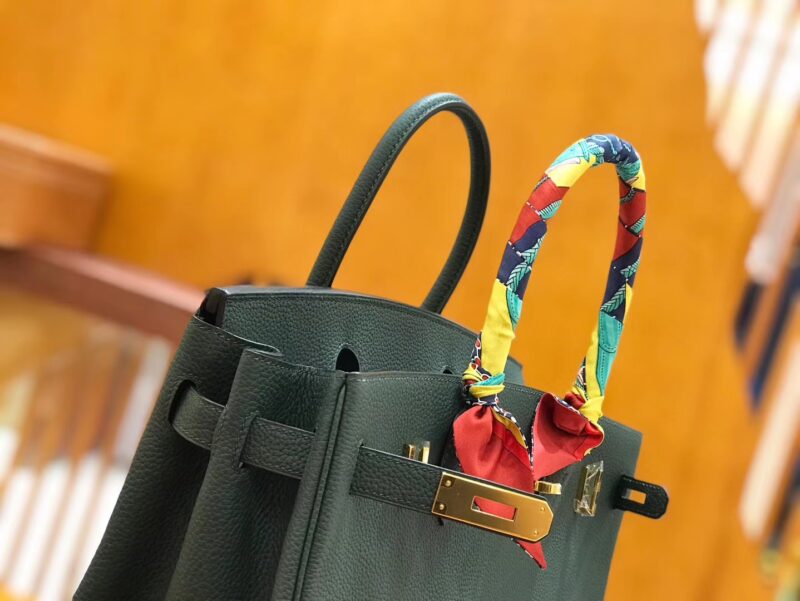 爱马仕 Birkin 30cm 松柏绿 Togo小牛皮 金扣 原版蜜蜡线 顶级手工缝制 - Image 6