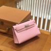 爱马仕 Mini kelly 22cm Q粉 Swift 牛皮 银扣 原版蜜蜡线 顶级手缝