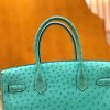爱马仕 新增现货 Birkin 30cm 维罗纳绿 南非KK级鸵鸟皮 金扣 原版蜜蜡线 顶级手工缝制