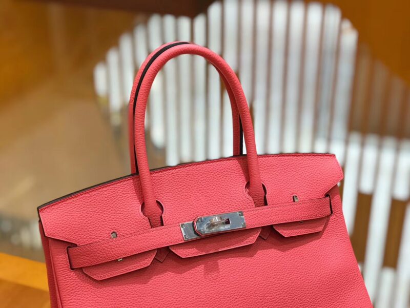 爱马仕 Birkin 30cm 唇膏粉 Togo小牛皮 银扣 原版蜜蜡线 顶级手工缝制 - Image 4