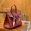 爱马仕 Birkin 铂金包 石榴红 鸵鸟皮 手缝工艺 金扣 30cm 现货