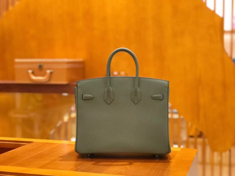 爱马仕 Birkin 25cm 杏仁绿 金扣 掌纹牛皮 全手工缝制 - Image 3
