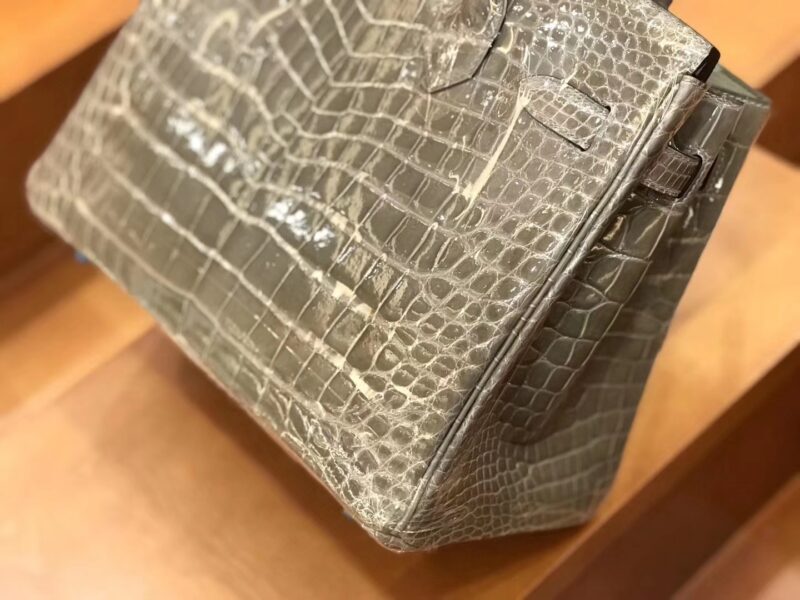 爱马仕 新增现货 birkin 铂金包 斑鸠灰 一级鳄鱼皮 30cm - Image 6