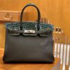 爱马仕 Birkin 30cm 三拼皮三拼色 尼罗鳄鱼皮拼山羊皮 原版蜜蜡线 现货