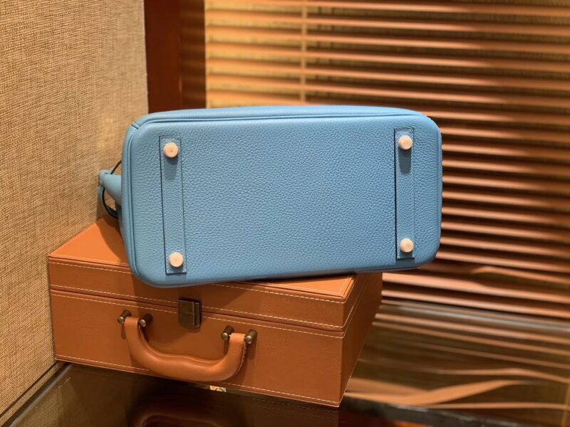 爱马仕 Birkin铂金包 北方蓝 德国小牛皮 进口原料 顶级手工缝制 金扣 30cm - Image 2
