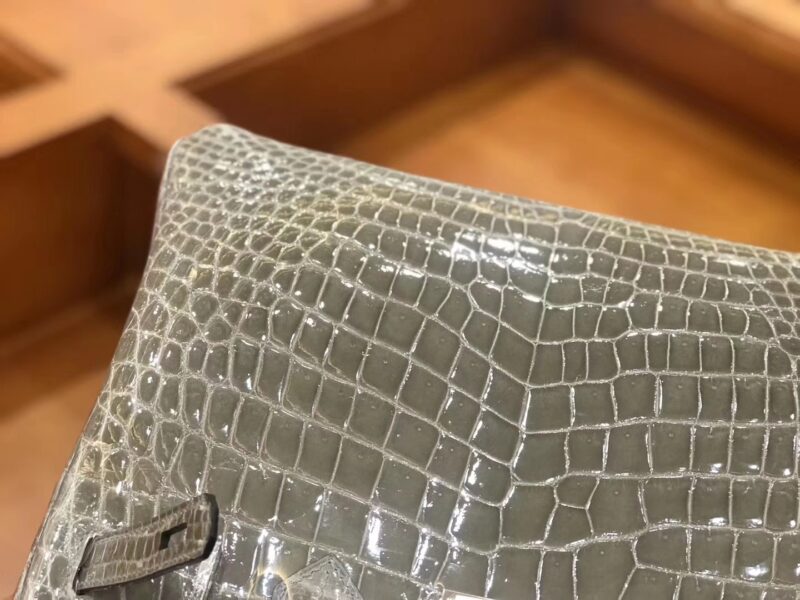 爱马仕 新增现货 birkin 铂金包 斑鸠灰 一级鳄鱼皮 30cm - Image 3