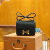 爱马仕 康斯坦 18cm 经典黑 Box 牛皮 金扣 原版蜜蜡线 顶级手缝