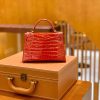 爱马仕 Mini Kelly 迷你凯莉 法拉利红 一级美洲鳄鱼皮 臻品级别 金扣 19cm