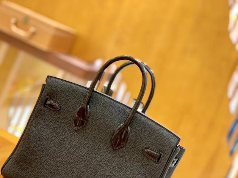 爱马仕 Birkin Touch 25cm 经典黑 鳄鱼皮拼Togo皮 金扣 原版蜜蜡线 顶级手缝 - Image 6