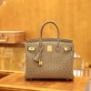 爱马仕 Birkin 30cm 大象灰 金扣 鸵鸟皮 全手工缝制 现货