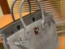 爱马仕 Birkin 30cm 巴黎灰 组合 一级湾鳄 鳄鱼皮 臻品级别