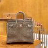 爱马仕 Birkin 25cm 尼罗鳄鱼皮 斑鸠灰 银扣 全手工缝制