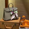 爱马仕 Birkin 25cm ( 铂金包) Togo小牛皮 大象灰 原版蜜蜡线 全手工缝制