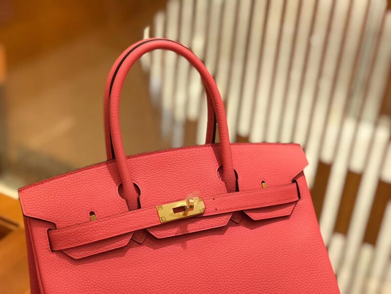 爱马仕 Birkin 30cm 唇膏粉 Togo小牛皮 金扣 原版蜜蜡线 顶级手工缝制 - Image 4
