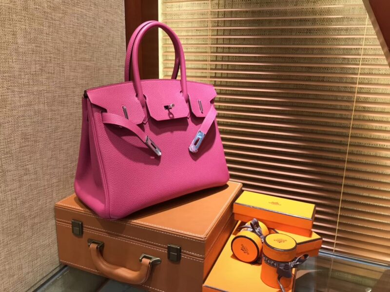 爱马仕 Birkin 30cm ( 铂金包) Togo小牛皮 玉兰粉 原版蜜蜡线 全手工缝制 - Image 8