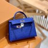爱马仕 迷你凯莉 2代 19cm 鸵鸟皮 新增现货 深蓝色