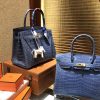 爱马仕 Birkin 牛仔蓝 一级尼罗鳄鱼皮 顶级工艺全手工制作 30cm