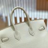 爱马仕 Birkin 25cm 奶昔白 Togo小牛皮 银扣 原版蜜蜡线 顶级手缝