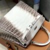 爱马仕 Kelly 凯莉包 喜马拉雅 特级鳄鱼皮 全手工缝制 银扣 25cm