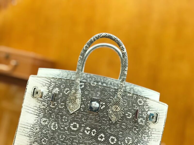 爱马仕 Birkin 25cm 原色 雪花仿蜥蜴皮 全手工缝制 稀有 现货 - Image 4