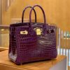 爱马仕 Birkin 30cm 葡萄紫 金扣 一级皮 尼罗鳄鱼皮 臻品级别
