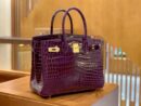 爱马仕 Birkin 30cm 葡萄紫 金扣 一级皮 尼罗鳄鱼皮 臻品级别