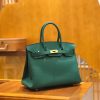 爱马仕 Birkin 30cm 孔雀绿 森林绿 Togo小牛皮 金扣 原版蜜蜡线 顶级手工缝制