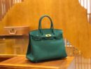 爱马仕 Birkin 30cm 孔雀绿 森林绿 Togo小牛皮 金扣 原版蜜蜡线 顶级手工缝制