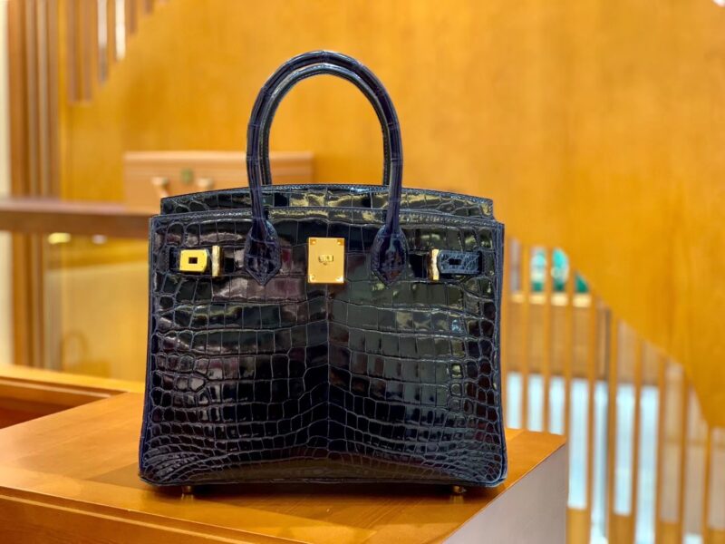 爱马仕 Birkin 30cm 午夜蓝 金扣 一级皮 尼罗鳄鱼皮 臻品级别
