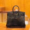 爱马仕 Birkin 25cm 经典黑 尼罗鳄鱼皮 银扣 原版蜜蜡线 顶级手缝 现货