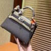 爱马仕 MiniKelly 迷你凯莉 锡器灰 德国掌纹牛皮 原版蜜蜡 全手工缝制 2代 19cm