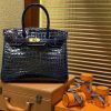爱马仕 Birkin铂金包 午夜蓝 一级皮 尼罗鳄鱼 进口原料 顶级手缝工艺 30cm