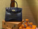 爱马仕 Birkin铂金包 午夜蓝 一级皮 尼罗鳄鱼 进口原料 顶级手缝工艺 30cm