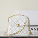 Chanel 24S系列AS4472白色球纹牛皮单肩包免检版