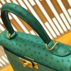 爱马仕 Kelly 28cm 丝绒绿 金扣 南非kk级鸵鸟皮 原版蜜蜡线 顶级手工缝制