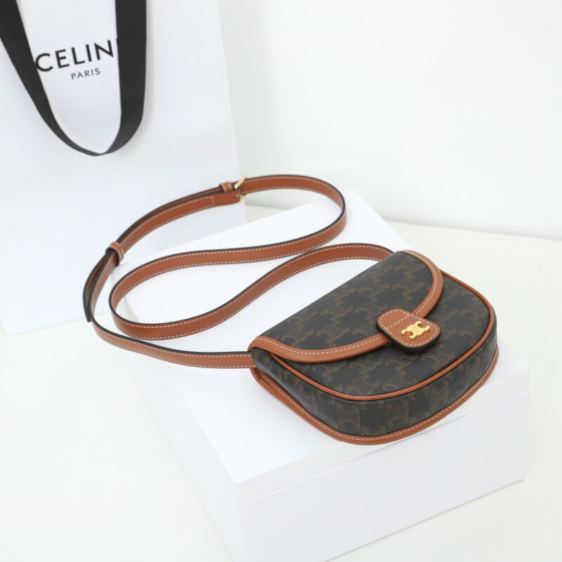 Celine*TriompheCanvas系列Mini袋196702棕免检版 - Image 8