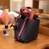 爱马仕 Picotin 菜篮包 Swift红拼TC大牛黑 银扣 18cm