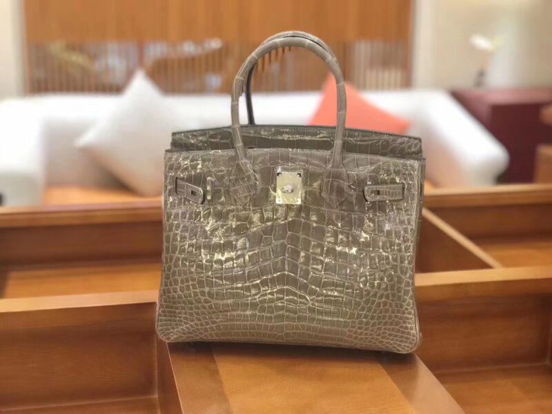 爱马仕 新增现货 birkin 铂金包 斑鸠灰 一级鳄鱼皮 30cm