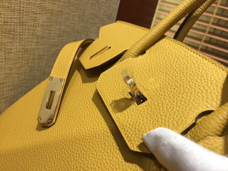 爱马仕 Birkin 30cm ( 铂金包) Togo小牛皮 9D 琥珀黄 原版蜜蜡线 全手工缝制 - Image 2